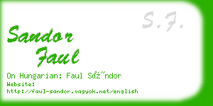 sandor faul business card